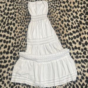 Elegant White Strapless Maxi Dress